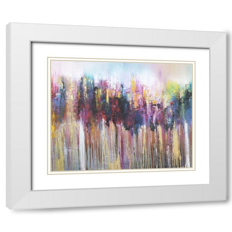 Morados II White Modern Wood Framed Art Print with Double Matting by Herrera, Leticia