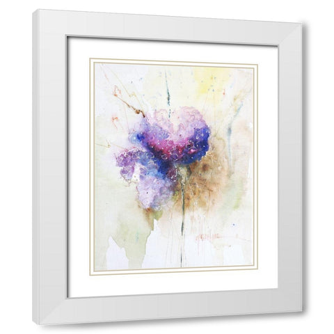 Hortenzzia I White Modern Wood Framed Art Print with Double Matting by Herrera, Leticia