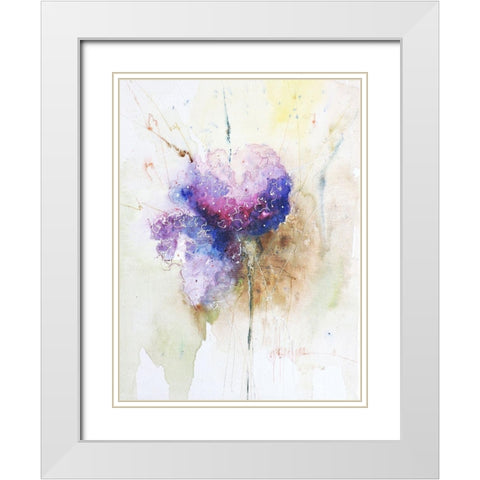 Hortenzzia I White Modern Wood Framed Art Print with Double Matting by Herrera, Leticia