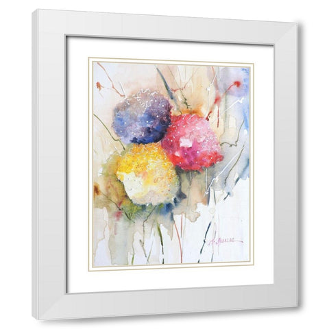 Hortenzzia II White Modern Wood Framed Art Print with Double Matting by Herrera, Leticia