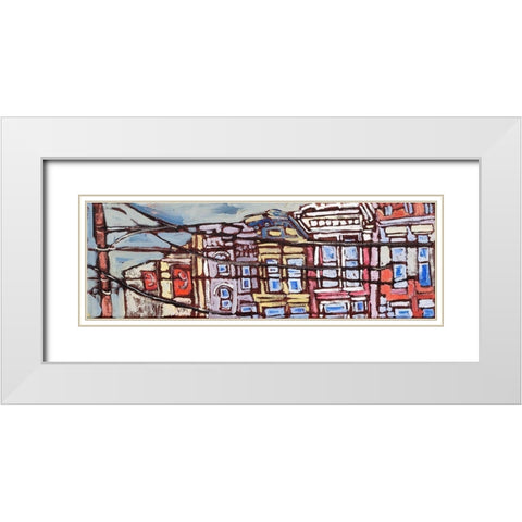 Urban Wires I White Modern Wood Framed Art Print with Double Matting by Ferrell, Erin McGee