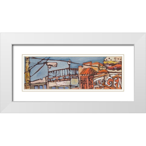Urban Wires V White Modern Wood Framed Art Print with Double Matting by Ferrell, Erin McGee