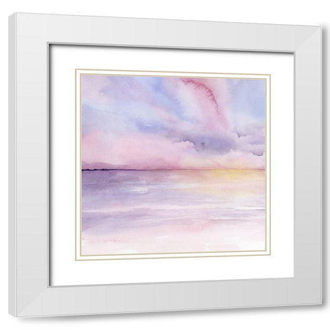 Pale Sunset I White Modern Wood Framed Art Print with Double Matting by Popp, Grace