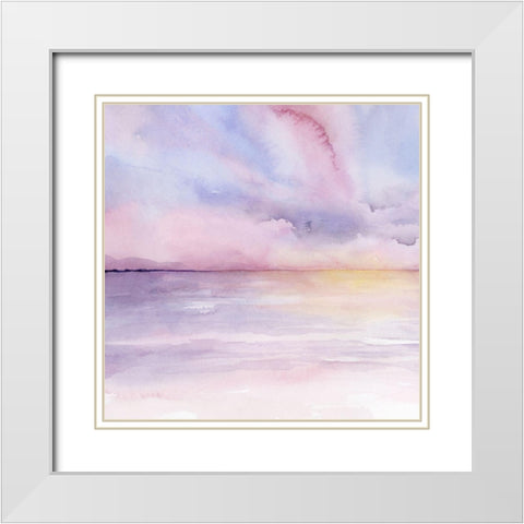 Pale Sunset I White Modern Wood Framed Art Print with Double Matting by Popp, Grace