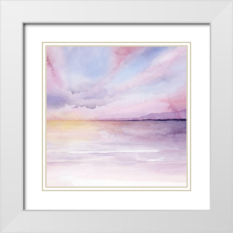 Pale Sunset II White Modern Wood Framed Art Print with Double Matting by Popp, Grace