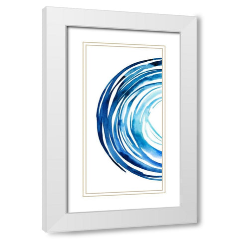 Blue Vortex I White Modern Wood Framed Art Print with Double Matting by Popp, Grace