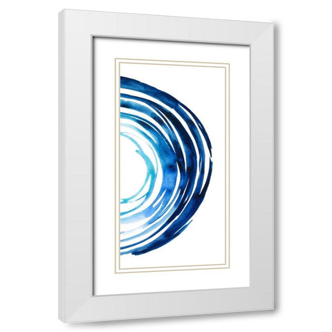 Blue Vortex II White Modern Wood Framed Art Print with Double Matting by Popp, Grace