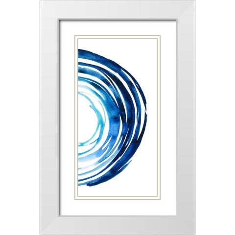 Blue Vortex II White Modern Wood Framed Art Print with Double Matting by Popp, Grace