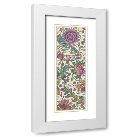 Tropical Chintz I White Modern Wood Framed Art Print with Double Matting by Wang, Melissa