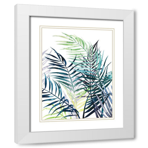 Twilight Palms I White Modern Wood Framed Art Print with Double Matting by Popp, Grace