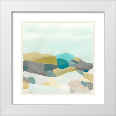 Fieldscape Vista II White Modern Wood Framed Art Print with Double Matting by Vess, June Erica