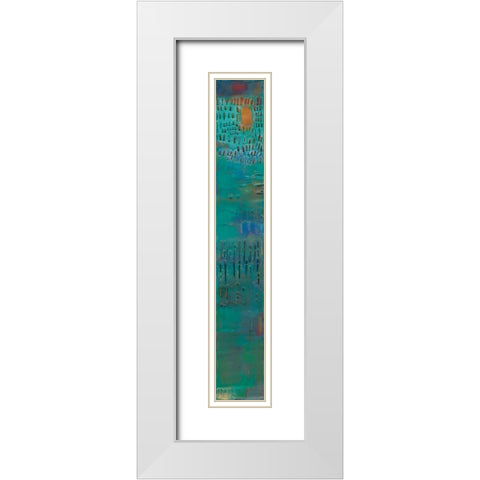 Reedy Blue II White Modern Wood Framed Art Print with Double Matting by Jachimiec, Sue