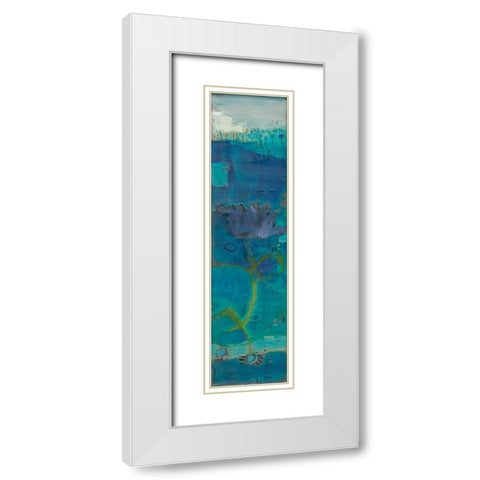 Reedy Blue III White Modern Wood Framed Art Print with Double Matting by Jachimiec, Sue
