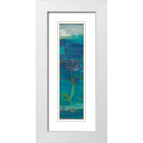 Reedy Blue III White Modern Wood Framed Art Print with Double Matting by Jachimiec, Sue