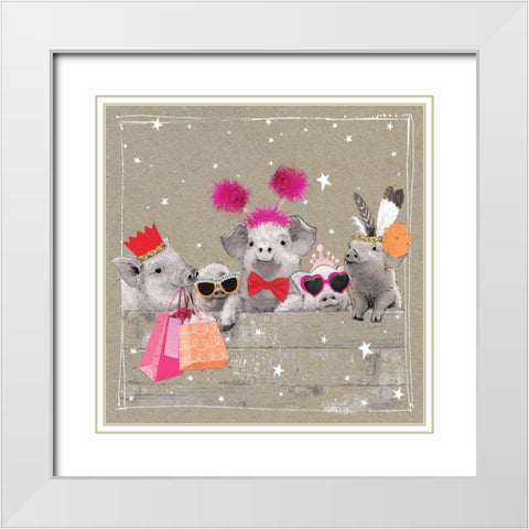 Fancy Pants Farm II White Modern Wood Framed Art Print with Double Matting by Gower, Hammond