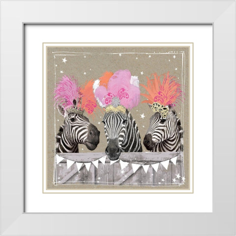 Fancy Pants Zoo II White Modern Wood Framed Art Print with Double Matting by Gower, Hammond