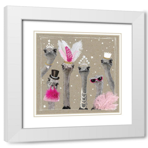 Fancy Pants Zoo V White Modern Wood Framed Art Print with Double Matting by Gower, Hammond