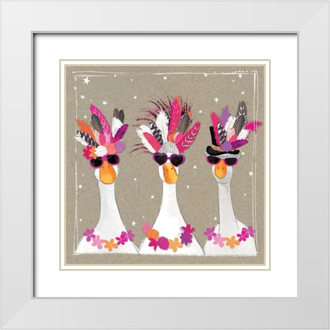 Fancy Pants Bird III White Modern Wood Framed Art Print with Double Matting by Gower, Hammond
