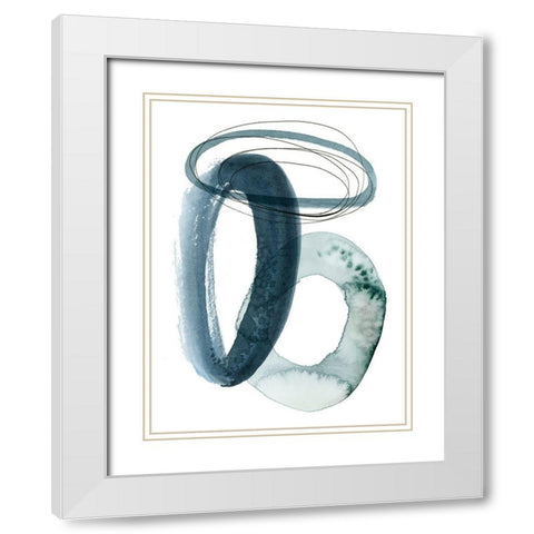 Looping Abstract I White Modern Wood Framed Art Print with Double Matting by Popp, Grace