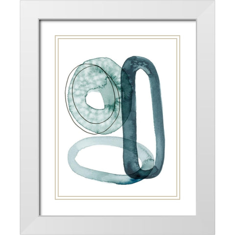 Looping Abstract II White Modern Wood Framed Art Print with Double Matting by Popp, Grace