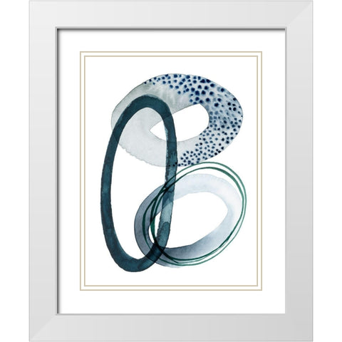 Looping Abstract III White Modern Wood Framed Art Print with Double Matting by Popp, Grace