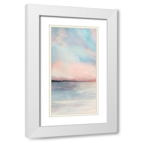 Sea Sunset Triptych I White Modern Wood Framed Art Print with Double Matting by Popp, Grace