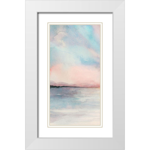 Sea Sunset Triptych I White Modern Wood Framed Art Print with Double Matting by Popp, Grace
