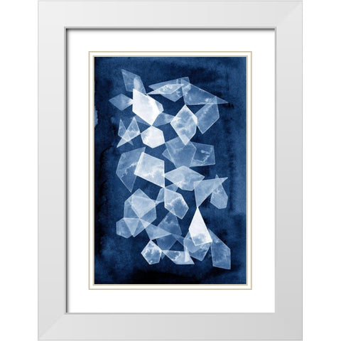 Indigo Glass I White Modern Wood Framed Art Print with Double Matting by Popp, Grace