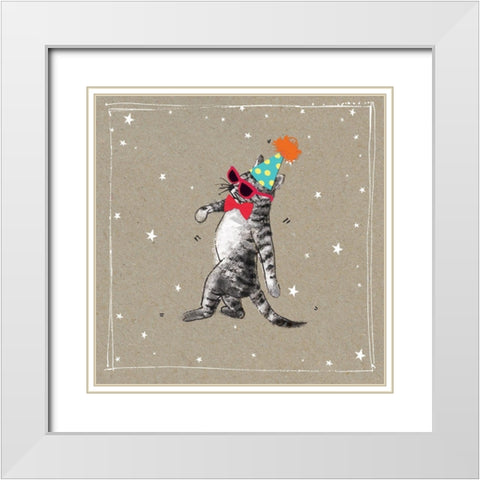 Fancypants Cats II White Modern Wood Framed Art Print with Double Matting by Gower, Hammond