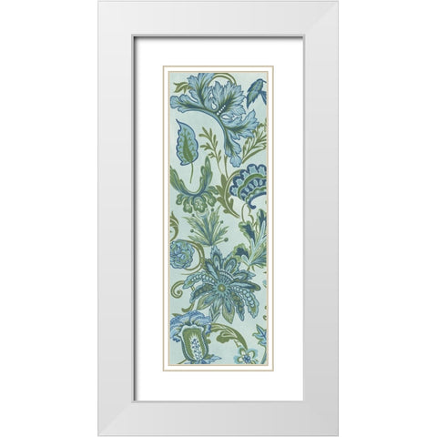 Serenity Chintz I White Modern Wood Framed Art Print with Double Matting by Wang, Melissa