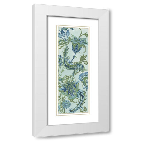 Serenity Chintz II White Modern Wood Framed Art Print with Double Matting by Wang, Melissa