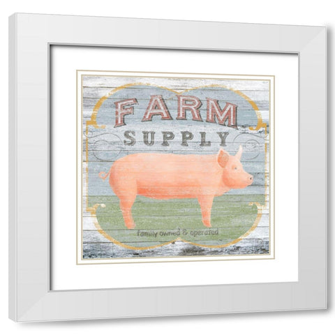 Custom Farm Supply II White Modern Wood Framed Art Print with Double Matting by Vess, June Erica