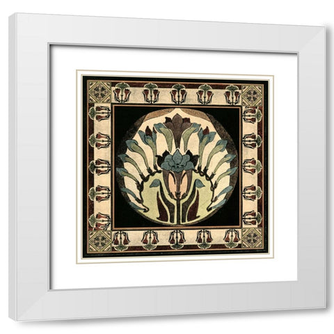 Arts and Crafts Motif III White Modern Wood Framed Art Print with Double Matting by Vision Studio