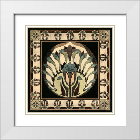 Arts and Crafts Motif III White Modern Wood Framed Art Print with Double Matting by Vision Studio