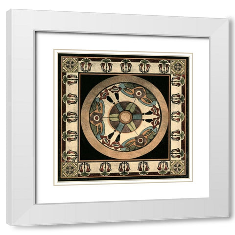 Arts and Crafts Motif IV White Modern Wood Framed Art Print with Double Matting by Vision Studio