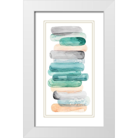 Pastel Matchsticks I White Modern Wood Framed Art Print with Double Matting by Popp, Grace