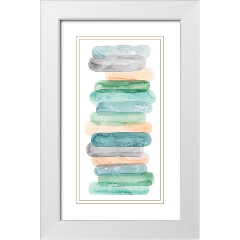 Pastel Matchsticks II White Modern Wood Framed Art Print with Double Matting by Popp, Grace