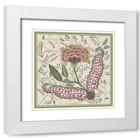 Chintz Composition I White Modern Wood Framed Art Print with Double Matting by Wang, Melissa