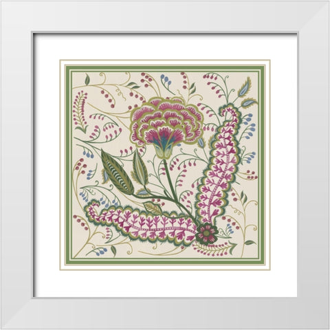 Chintz Composition I White Modern Wood Framed Art Print with Double Matting by Wang, Melissa