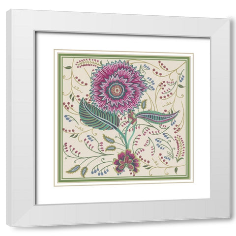 Chintz Composition II White Modern Wood Framed Art Print with Double Matting by Wang, Melissa