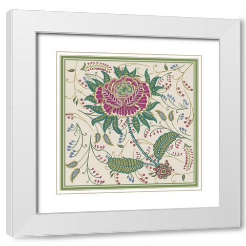 Chintz Composition IV White Modern Wood Framed Art Print with Double Matting by Wang, Melissa