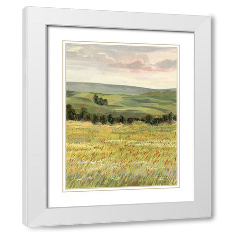 Morning Meadow I White Modern Wood Framed Art Print with Double Matting by Borges, Victoria