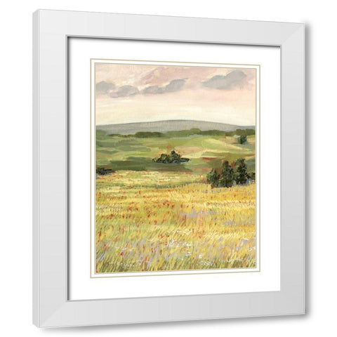 Morning Meadow II White Modern Wood Framed Art Print with Double Matting by Borges, Victoria