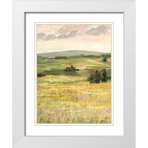 Morning Meadow II White Modern Wood Framed Art Print with Double Matting by Borges, Victoria