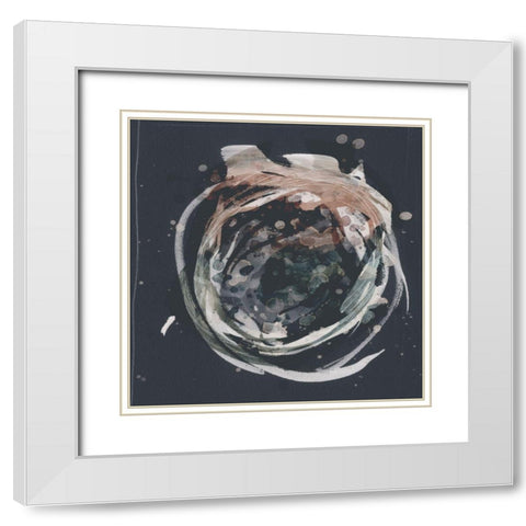 Molten Orbit I White Modern Wood Framed Art Print with Double Matting by Borges, Victoria