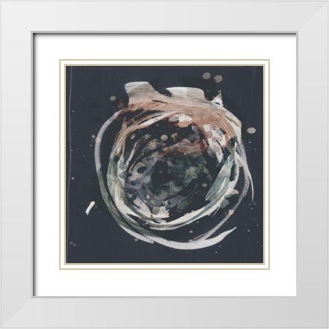 Molten Orbit I White Modern Wood Framed Art Print with Double Matting by Borges, Victoria
