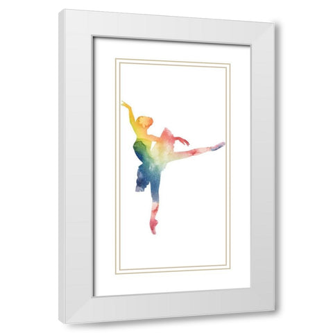 Ballerina Beam II White Modern Wood Framed Art Print with Double Matting by Popp, Grace