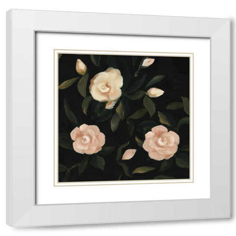 Evening Gardenias II White Modern Wood Framed Art Print with Double Matting by Scarvey, Emma