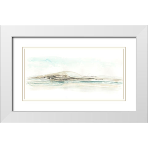 Liquid Hillscape I White Modern Wood Framed Art Print with Double Matting by Vess, June Erica