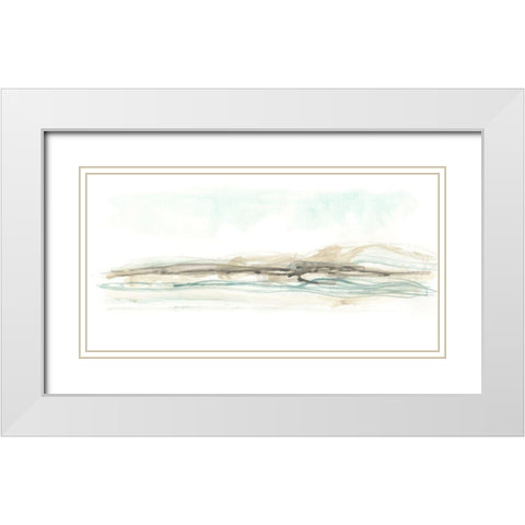Liquid Hillscape II White Modern Wood Framed Art Print with Double Matting by Vess, June Erica